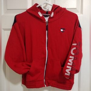 Tommy Hilfiger Red Full Zip Hooded Sweatshirt Girl XL 16